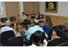 Seminário realizado na sala L201. Fotógrafo Antônio Albuquerque. Acervo Núcleo de Memória.