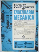 Cartaz sobre o Programa de Pós-Graduação em Engenharia Mecânica de meados dos anos 1960. Acervo Núcleo de Memória.